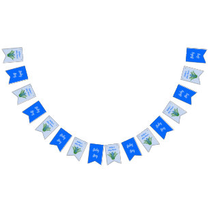Baby Boy Bluebell Flowers Spring Baby Shower Bunting