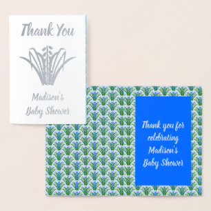Baby Boy Bluebell Flowers Spring Baby Shower Foil Card