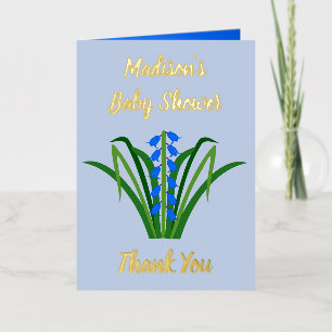 Baby Boy Bluebell Flowers Spring Baby Shower Foil Greeting Card