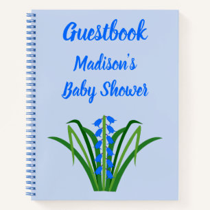 Baby Boy Bluebell Flowers Spring Baby Shower Notebook
