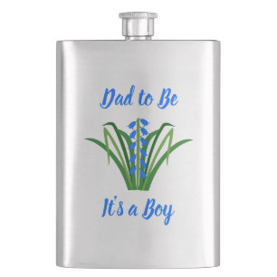 Baby Boy Bluebell Flowers Spring Custom Hip Flask
