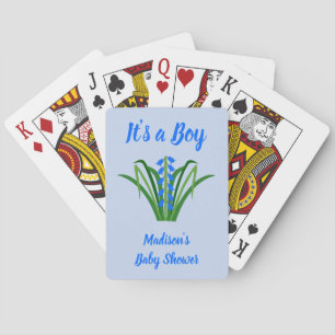 Baby Boy Bluebell Flowers Spring Custom Playing Cards