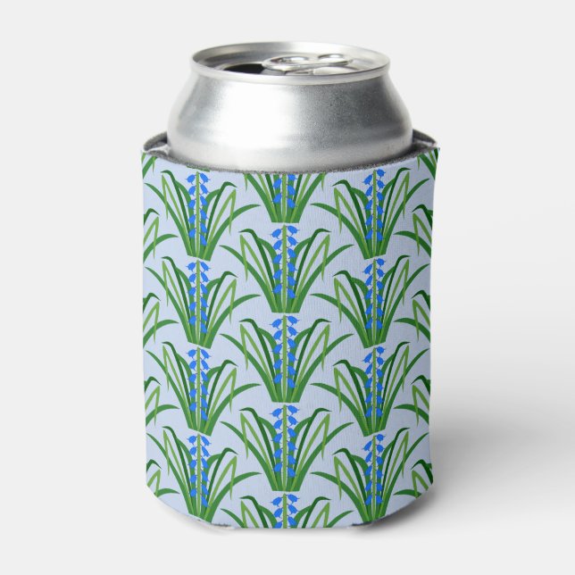 Baby Boy Bluebell Flowers Spring Patterned Can Cooler (Can Front)