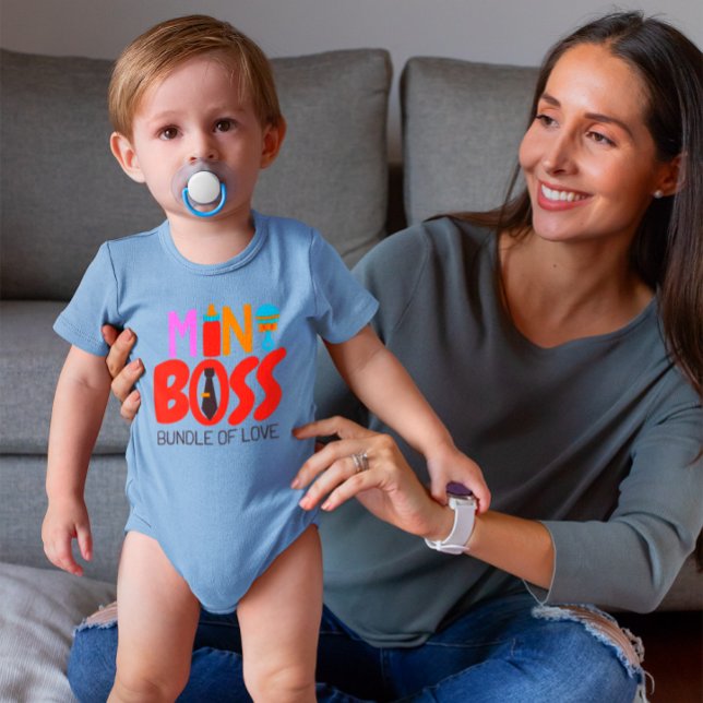 Baby Boy Boss Bundle of Love Milk Bottle Rattle Baby Bodysuit (Creator Uploaded)