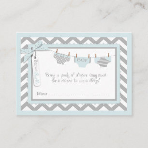 Baby Boy Bow Tie Diaper Raffle Ticket Enclosure Card