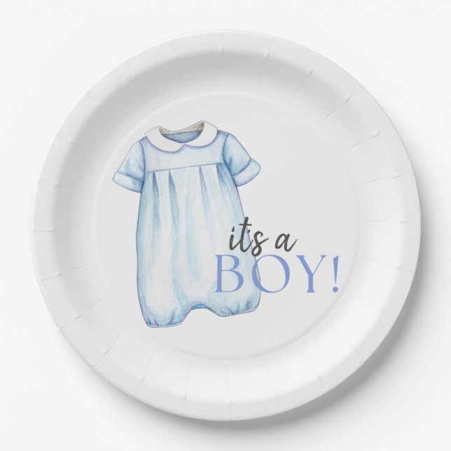 Baby Boy Bubble Paper Napkin Plate (Front)
