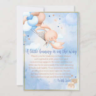 Baby Boy Bunny Baby Shower Thank You Card