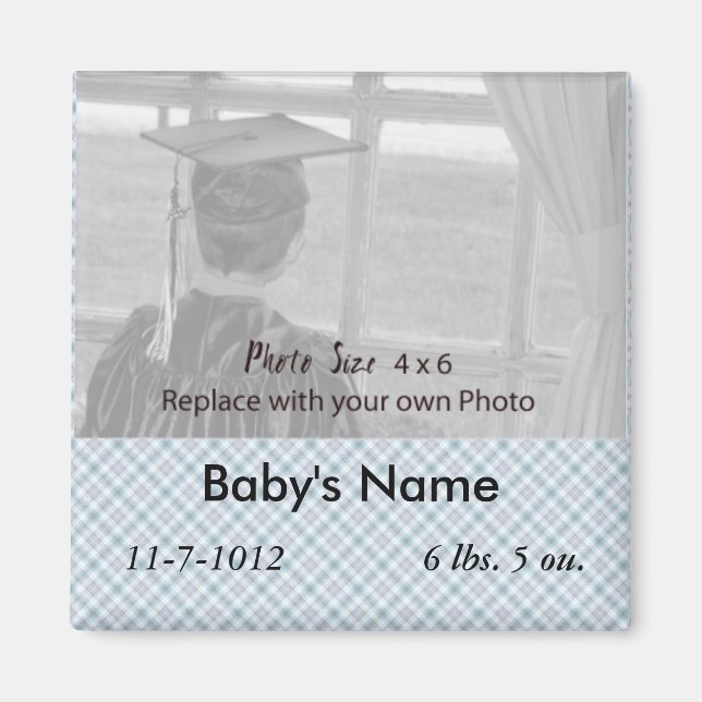 Baby Boy Button (Pin)  Announcements Magnet (Front)