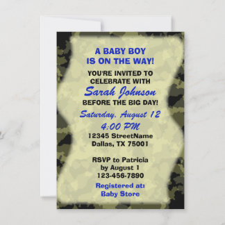 Baby Boy - Camo Themed Baby Shower Invitation