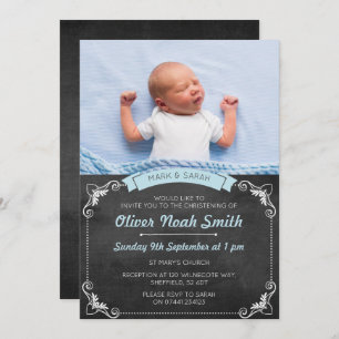 Baby Boy Christening/Baptism Invitation