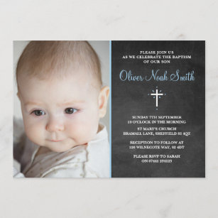 Baby Boy Christening/Baptism Invitation