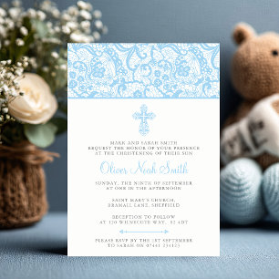 Baby Boy Christening/Baptism Invitation