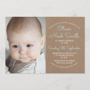 Baby Boy Christening/Baptism Invitation