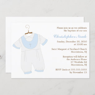Baby Boy Christening Invitation