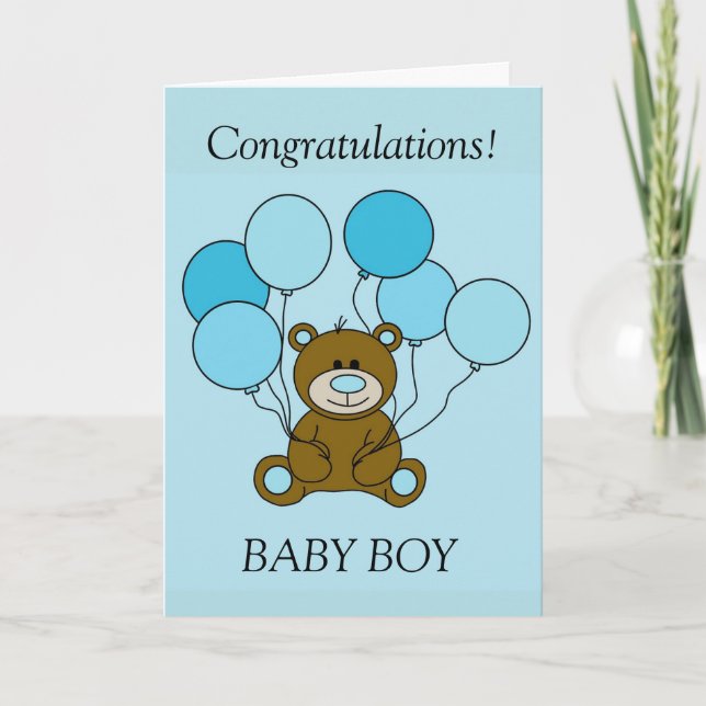 Baby Boy congratulations card (Front)