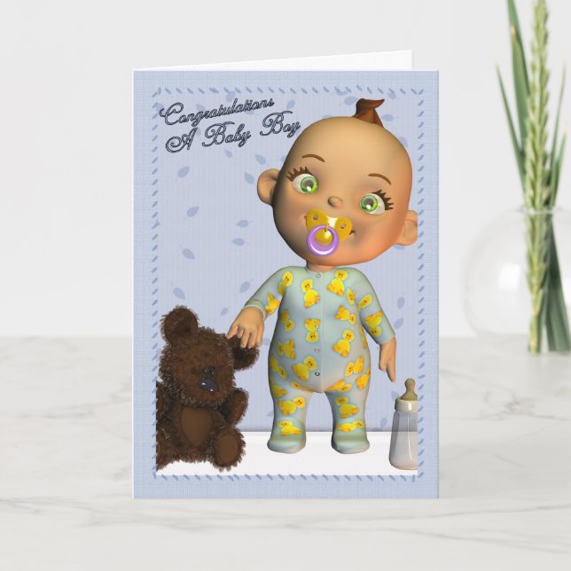 Baby Boy Congratulations Card (Front)