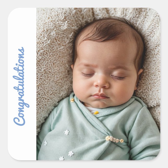 baby boy congratulations custom Sticker birth  (Front)