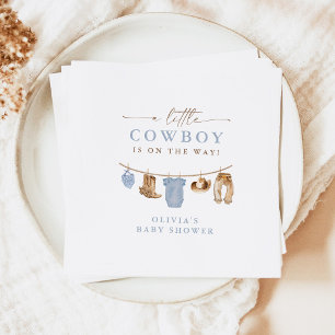 Baby Boy Cowboy Clothesline Baby Shower Napkin