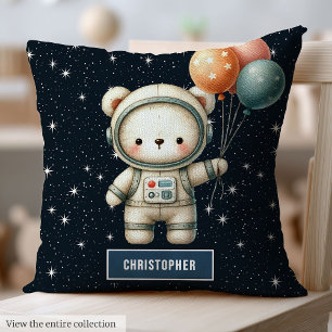 Baby Boy Decorative Pillow Astronaut Teddy Bear