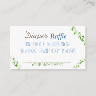baby boy diaper raffle tickets enclosure card