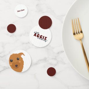 Baby Boy Dog Maroon Baby Shower Confetti