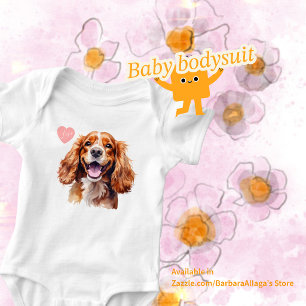 Baby Boy Doggie Watercolor Baby Shower Bodysuit