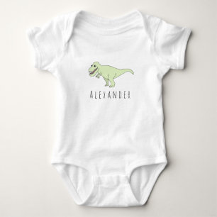 Baby Boy Doodle T-Rex Dinosaur with Name Bodysuit