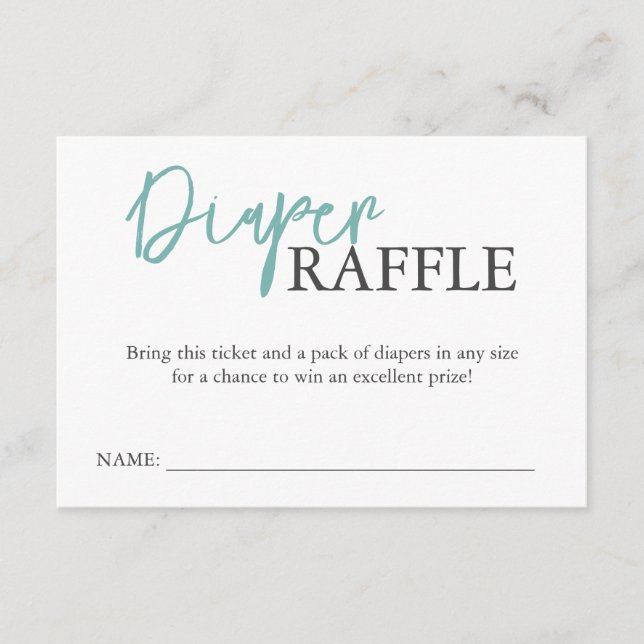 Baby Boy Duck Enclosure Cards Diaper Raffle (Front)