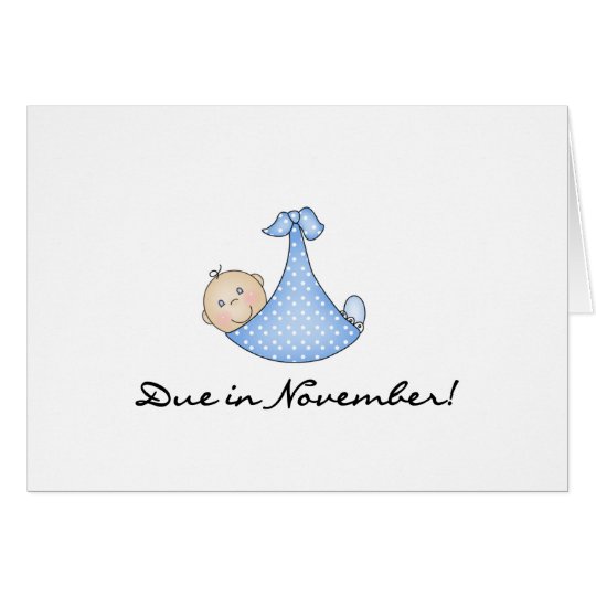 Baby Boy Due in November Card