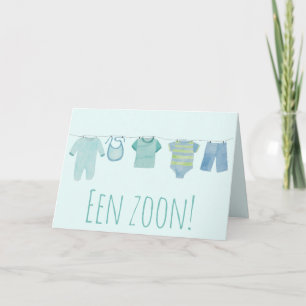 Baby Boy Dutch Congratulations Card