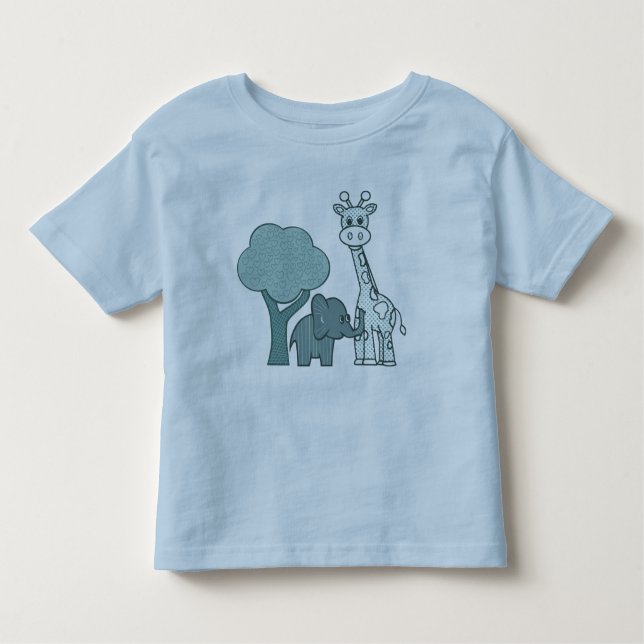 Baby Boy Elephant and Giraffe  Toddler T-Shirt (Front)