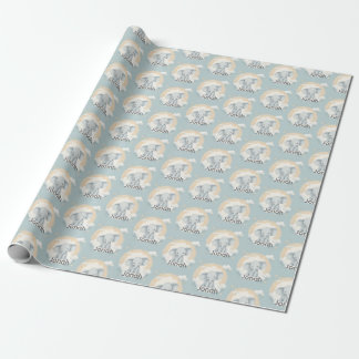 Baby Boy Elephant Customisable Wrapping Paper
