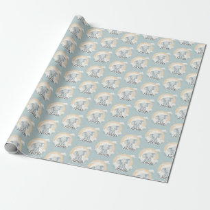 Baby Boy Elephant Customizable Wrapping Paper