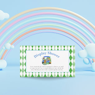 Baby Boy Elephant & Monkey Golf Shower Display Enclosure Card