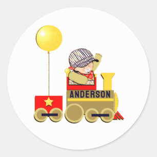 Baby Boy Engineer Classic Round Stick Sticker
