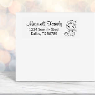 Baby Boy Family Address Self-inking Stamp