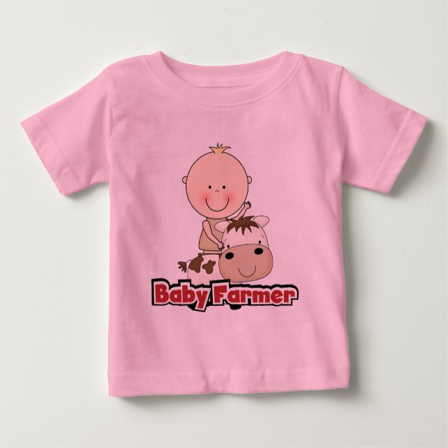 Baby Boy Farmer With Cow Tshirts and Gifts (Front)