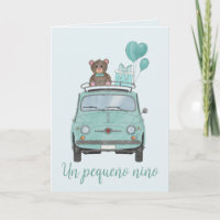 Baby Boy Fiat 500 Spanish Congratulations