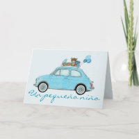 Baby Boy Fiat 500 Spanish Congratulations