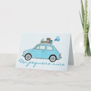 Baby Boy Fiat 500 Spanish Congratulations Card