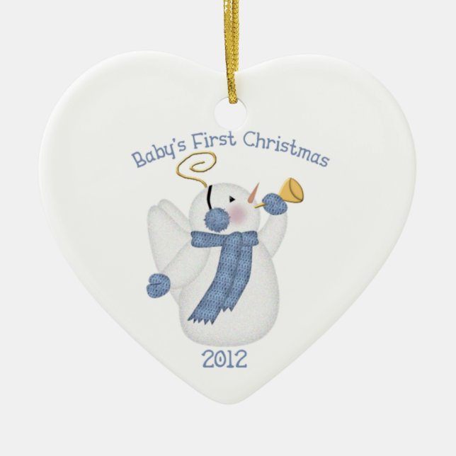 Baby Boy First Christmas 2012 Ceramic Tree Decoration (Front)