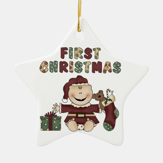 Baby Boy First Christmas Ornament (Front)