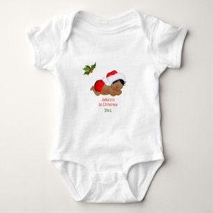Baby Boy First Christmas Red Santa Hat Baby Bodysu Baby Bodysuit