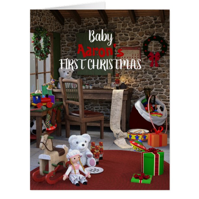 Baby Boy First Christmas Santa Workshop Christmas (Front)
