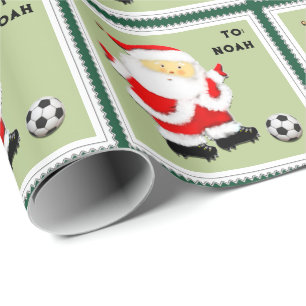 Baby Boy First Christmas Soccer Wrapping Paper
