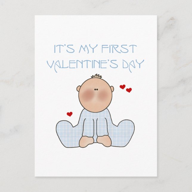 Baby Boy First Valentine's Day Holiday Postcard (Front)