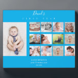 Baby Boy First Year Photo Collage 12 months Blue Plaque<br><div class="desc">Baby Boy First Year Photo Collage 12 months Blue</div>