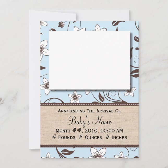 Baby Boy Floral Announcement (Front)