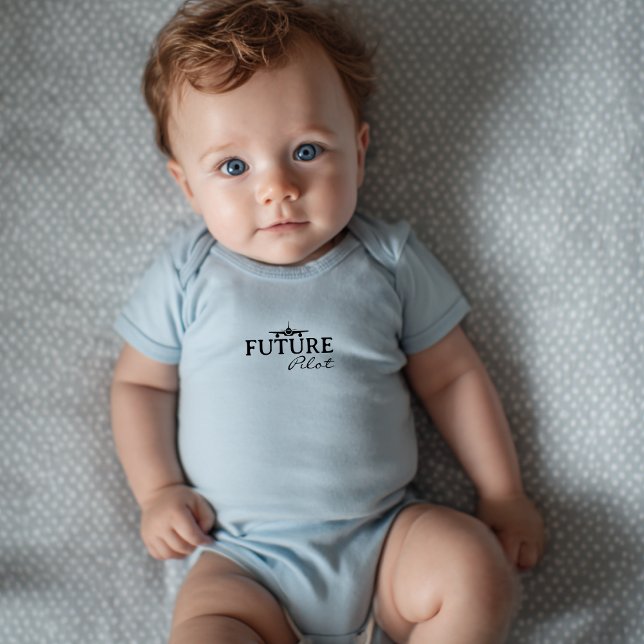 Baby Boy Future Pilot Aeroplane Aviator Minimalist Bodysuit (Creator Uploaded)