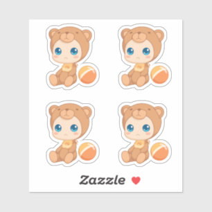 Baby Boy Girl Bear Jumpsuit Set of 4